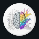 Verlassen Gehirn gegen rechte Gehirnkreative Kunst Magnet<br><div class="desc">Verlassen Brain vs Right Brain Malerei mit Farbspritze und Chemie Thema für Sie.</div>