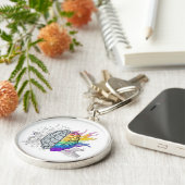 Verlassen Gehirn gegen rechte Gehirnkreative Kunst Schlüsselanhänger (Seite)