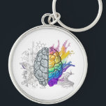 Verlassen Gehirn gegen rechte Gehirnkreative Kunst Schlüsselanhänger<br><div class="desc">Verlassen Brain vs Right Brain Malerei mit Farbspritze und Chemie Thema für Sie.</div>