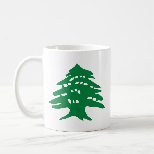 "Verlassen" grüne Libanonzeder Kaffeetasse (Links)