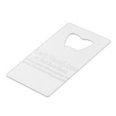 Verlassen Hander Geldbeutel Flaschenöffner (Rückseite Schrägansicht)