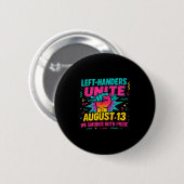 Verlassen Handers Day Verlassen Southpaw Pride Fun Button (Vorne & Hinten)