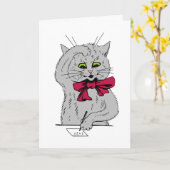 Verlassen, handgehaltene Math Cat Faltenkarte Karte (Gelbe Blume)