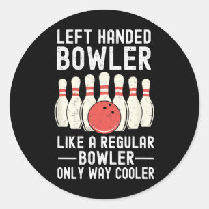 Verlassen Handheld Bowler Funny Bowling Player Runder Aufkleber