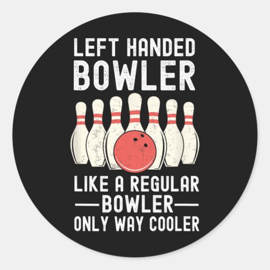 Verlassen Handheld Bowler Funny Bowling Player Runder Aufkleber (Vorderseite)