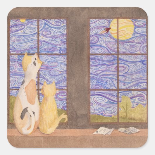 Verlassen Hinter-Aufkleber Quadratischer Aufkleber (Vorderseite)