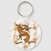 Verlassen Kokopelli-Musiker mit musikalischen Note Schlüsselanhänger (Vorderseite)