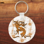 Verlassen Kokopelli-Musiker mit musikalischen Note Schlüsselanhänger (Vorderseite)