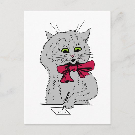 Verlassen Mathematikkatze Postkarte (Vorderseite)