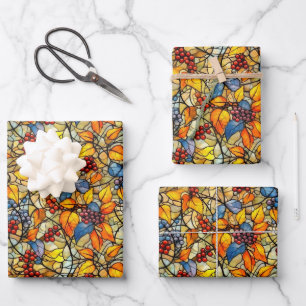 Verlassen Muster für gefestigte Gläser Geschenkpapier Set