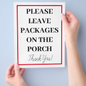 Verlassen Paket auf Porch Bitte unterschreiben Flyer (Hand)