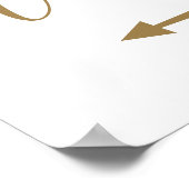 Verlassen Pfeil-Hochzeitshilfszettel Gold Directio Poster (Ecke)