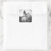 verlassen quadratischer aufkleber (Tasche)