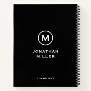 Verlassen Schwarz-weißes Monogramm Notizblock