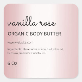 Verlassen Side Margin Rose Gold Body Butter Labels Quadratischer Aufkleber