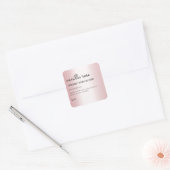 Verlassen Side Margin Rose Gold Body Butter Labels Quadratischer Aufkleber (Umschlag)