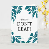 Verlassen Sie bitte keine Abschiedskarte Karte (Gelbe Blume)