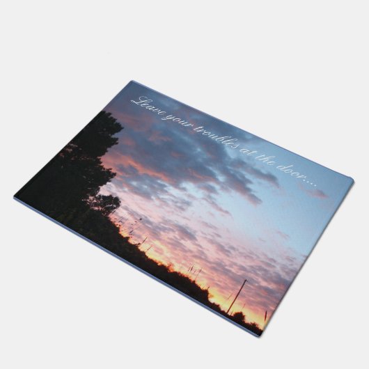 Verlassen Sie Ihre Probleme an der Tür…. Fußmatte (Schrägansicht)