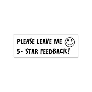 Verlassen Sie mir Fünf-Sternefeedback-Gesicht Permastempel