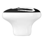 Verlassen Sitzen der weißen Katze Keramikknauf (Seitenansicht)