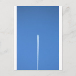 Verlassend auf einem Jet-Flugzeug Postkarte