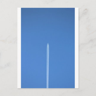 Verlassend auf einem Jet-Flugzeug Postkarte