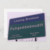 Verlassend Brooklyn New York Fuhgeddaboudit Postkarte (Vorne/Hinten)