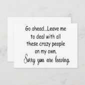 verlassend coworker lustige Geschenke Dankeskarte (Vorne/Hinten)