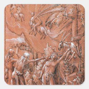 Verlassend für den Sabbat, 1506 Quadratischer Aufkleber