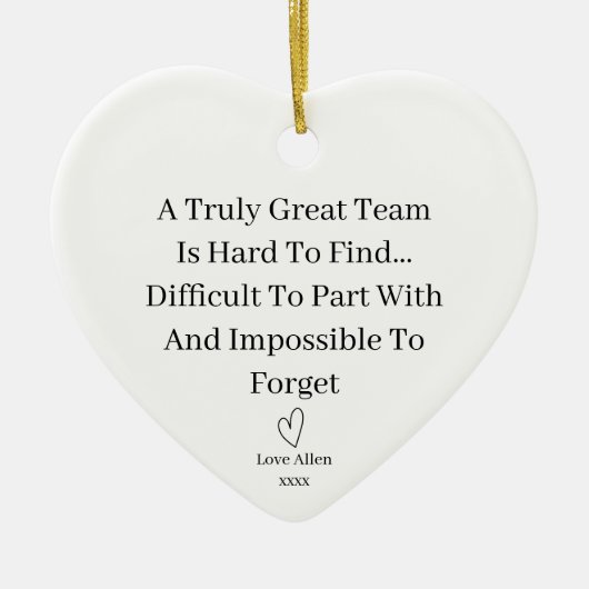 Verlassend Geschenk, Coworker Geschenk, Arbeitskol Keramik Ornament (Vorne)