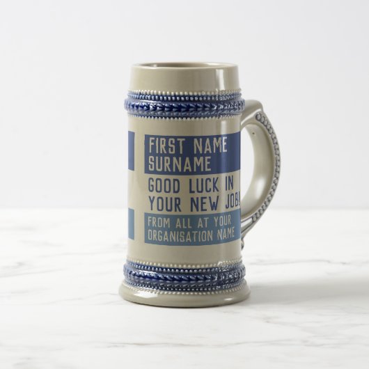 Verlassend Geschenk. Viel Glück in Ihrem neuen Job Bierglas (VorderseiteRechts)