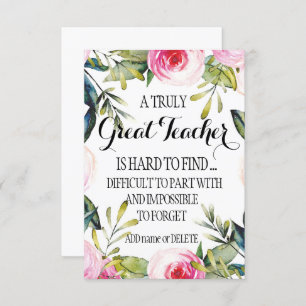 Verlassend LehrerInnen - Dankeschön Karte