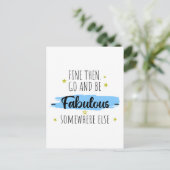 Verlassend lustige Kollegin, weg für Coworker Postkarte (Stehend Vorderseite)