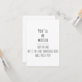 verlassend Mitarbeiter, verlassend Mitarbeiter, Ko Karte (Vorderseite/Rückseite Beispiel)