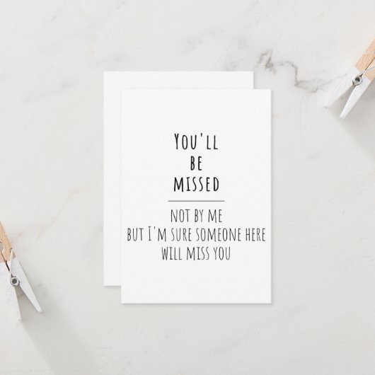 verlassend Mitarbeiter, verlassend Mitarbeiter, Ko Karte (Vorderseite/Rückseite Beispiel)