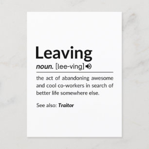 Verlassend Muglustiger Mitarbeiter Feiertagspostkarte