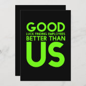 Verlassend oder gefeuerte Mitarbeiter, die lustige Dankeskarte (Vorne/Hinten)