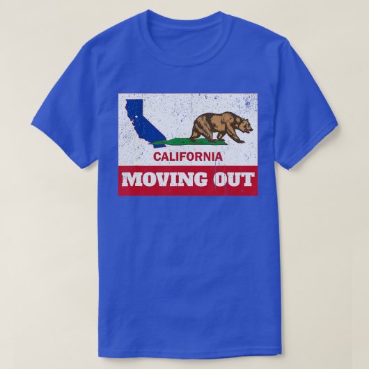 Verlassend Republik Kalifornien Exodus Funny Movin T-Shirt (Design vorne)