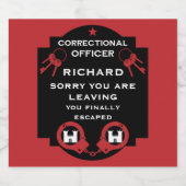 Verlassend Strafvollzugsbeamte Schaumweinetikett (Einzelnes Label)