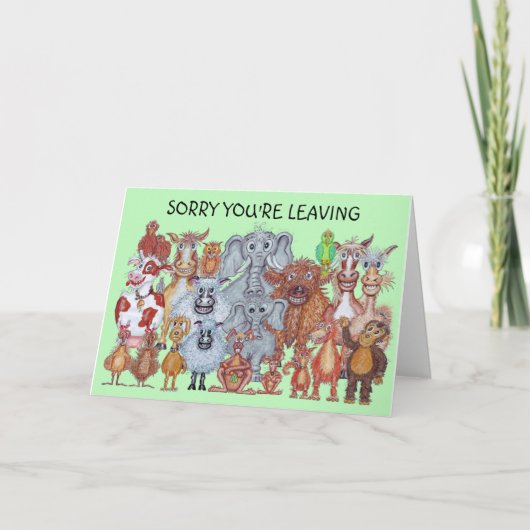 Verlassend Tierkarikatur Karte (Vorderseite)