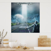 Verlassend Zuhause ufo Raumschiff Tramper Fantasy Poster (Küche)