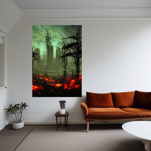 verlassene Brennstadt | AI Art Poster