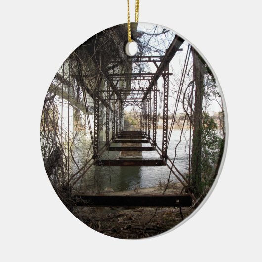 Verlassene Brücke auf Schönheits-Insel Keramik Ornament (Links)