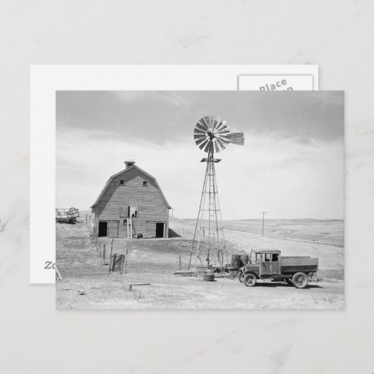 Verlassene Farm, 1936 Postkarte (Vorne/Hinten)
