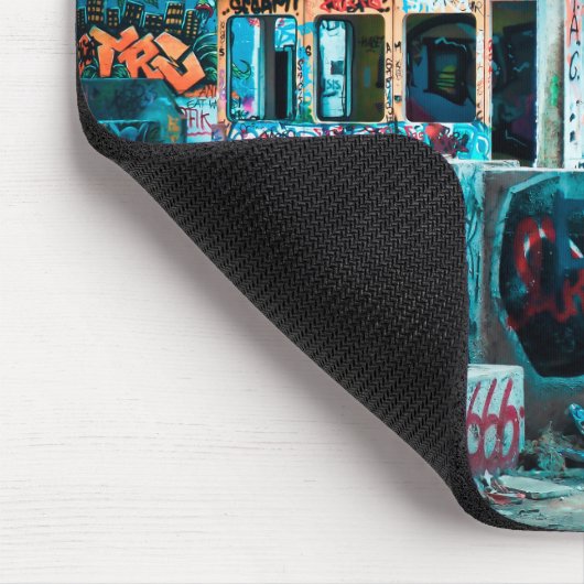 Verlassene Gebäudegraffiti-Mausunterlage Mousepad (Ecke)