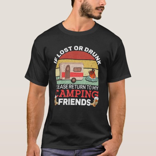 Verlassene oder Betrunkene Camping Freunde RV Trai T-Shirt (Vorderseite)