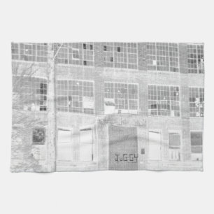 Verlassene Produktionsgebäude - negativ Geschirrtuch