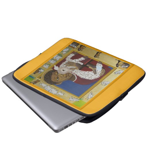 Verlassene Schafe und Jesus Christlich Laptopschutzhülle (Vorne Knopf)