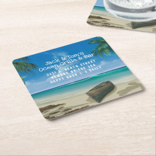 Verlassene Strand-Ozeanblick Business Untersetzer