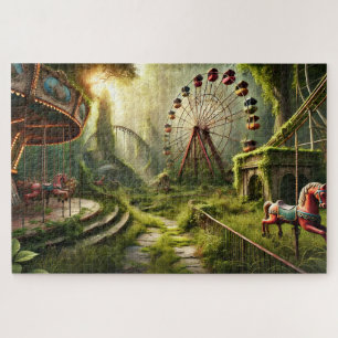 Verlassene Themenpark-Karussell & Ferris-Rad Puzzle